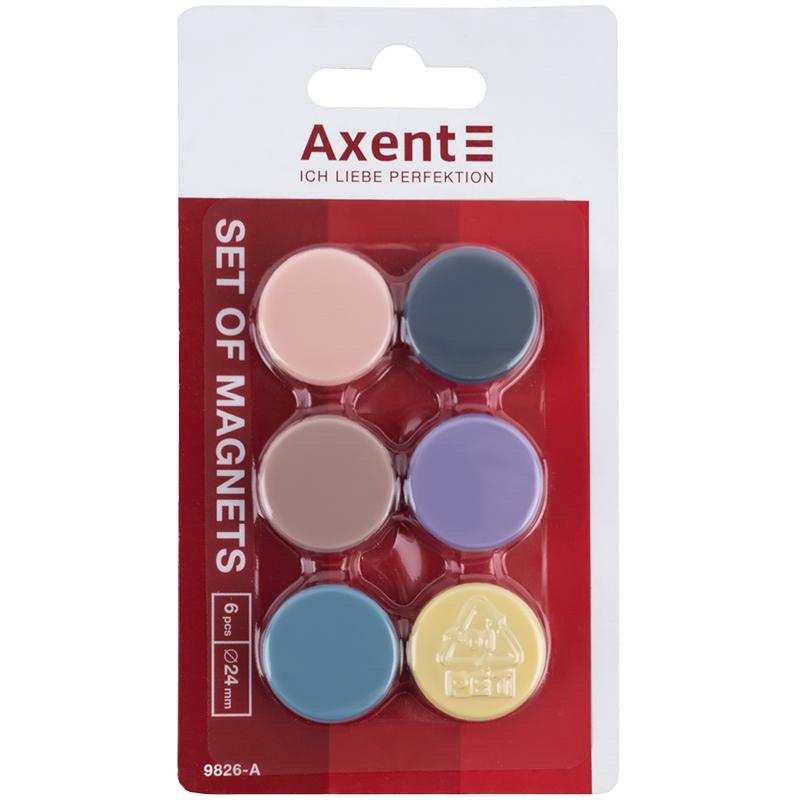 Набір магнітів Morandi Axent 9826-А, 24 мм, 6 штук